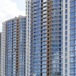 Contemporary High Rise Apartment Buildings, Frame Block Construction, Ventilated Glass Facade
