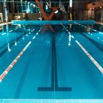 Horizontal View Of Lanes Of A Competition Swimming Pool